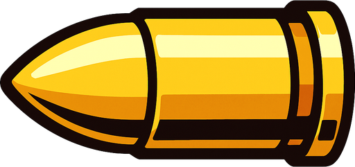 Una bala.
In-Game asset.  2d.  High contrast.  No shadows