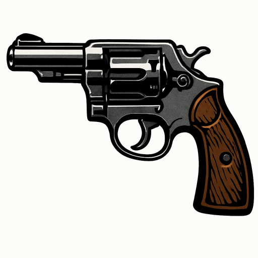 Revolver realista.
In-Game asset.  2d.  High contrast.  No shadows