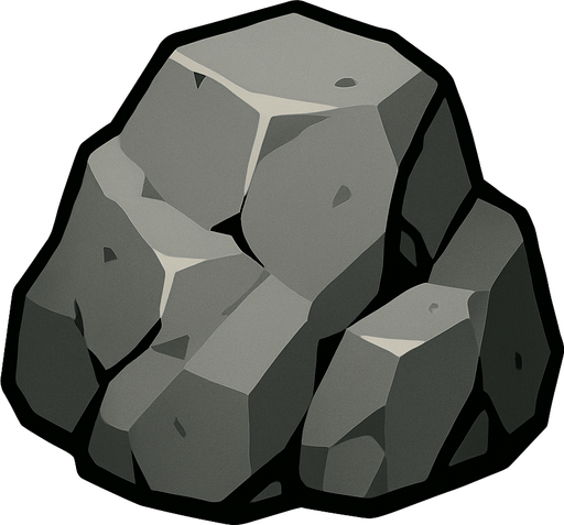 Gray rock.
In-Game asset.  2d.  High contrast.  No shadows