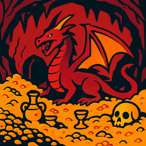 Fond d'écran tanière de dragons.
In-Game asset.  2d.  High contrast.  No shadows