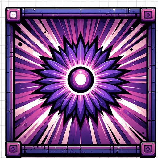 cartoon purple rays background.
Single Game Texture. In-Game asset. 2d. Blank background. High contrast. No shadows.