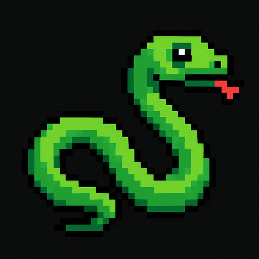 pixel yılan yap.
In-Game asset.  2d.  High contrast.  No shadows