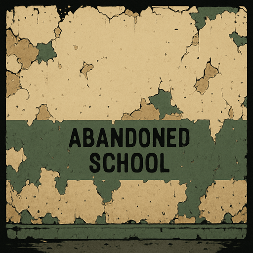 Make a wall like it was in a abandoned school.
In-Game asset.  2d.  High contrast.  No shadows