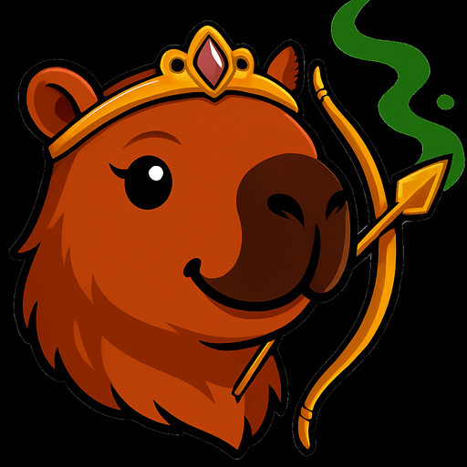 Quitale el casco y ponle una tiara de princesa. Has el arco y la flecha de oro. Recuerda que es un capybara.