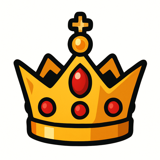 king crown.
In-Game asset.  2d.  High contrast.  No shadows