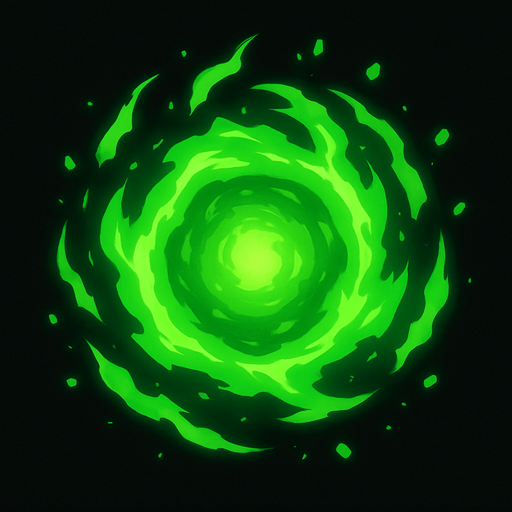 auraGreen top view.
In-Game asset.  2d.  High contrast.  No shadows