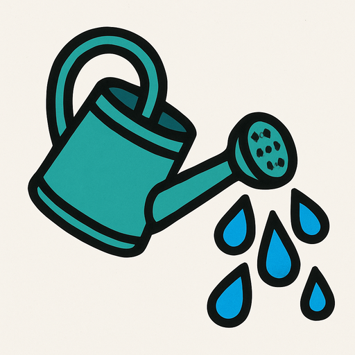 Watering waterdrops watering can.
In-Game asset.  2d.  High contrast.  No shadows