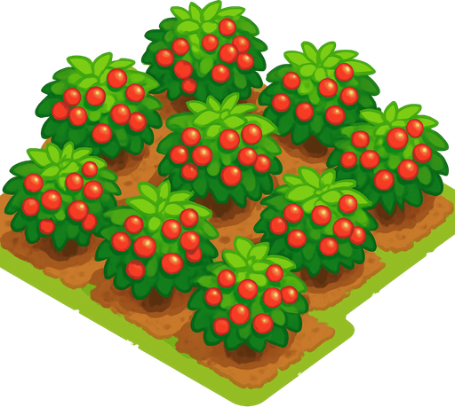 Una plantación de frutas rojas.
In-Game asset.  No shadows