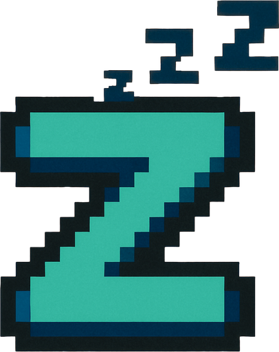 z de sueño pixelar.
In-Game asset.  2d.  High contrast.  No shadows