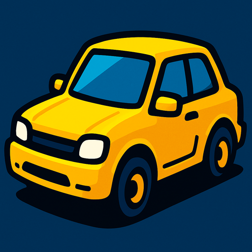 yellow car.
In-Game asset.  2d.  High contrast.  No shadows