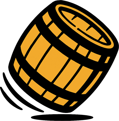 barrrel rolling.
In-Game asset.  2d.  High contrast.  No shadows