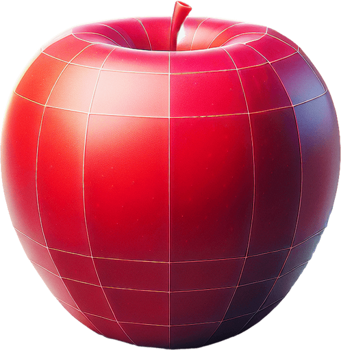 Apple.
Single Game Texture. In-Game asset. 2d. Blank background. High contrast. No shadows.