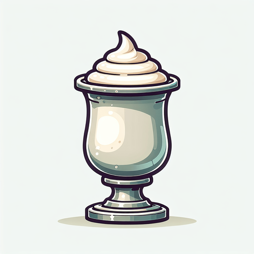 a pot of yogurt.
Single Game Texture. In-Game asset. 2d. Blank background. High contrast. No shadows.