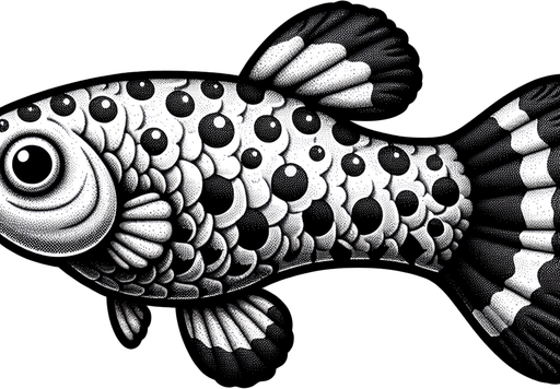 Guppy fish.
Single Game Texture. In-Game asset. 2d. Blank background. High contrast. No shadows.
