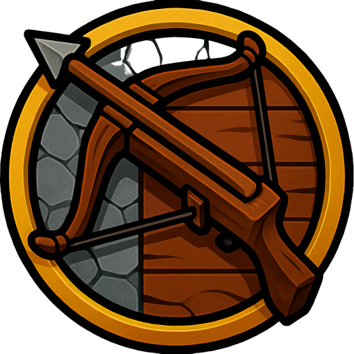 Rock and wood circle, decorated with a ring of gold. The turret is a huge heavy crosbow