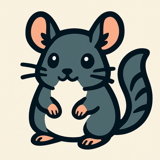 Chinchilla.
In-Game asset.  2d.  High contrast.  No shadows
