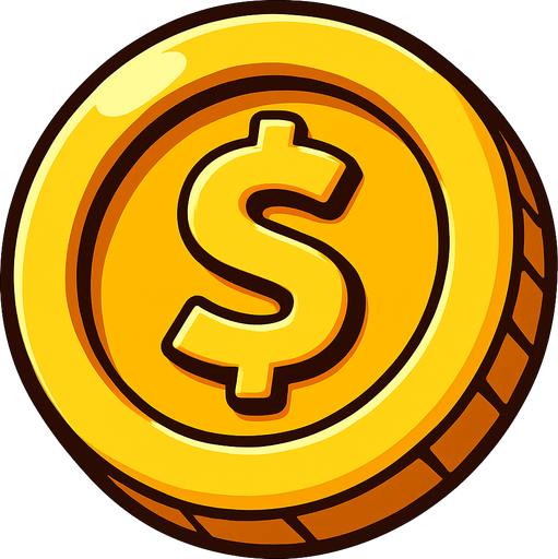 Gold coin.
In-Game asset.  2d.  High contrast.  No shadows