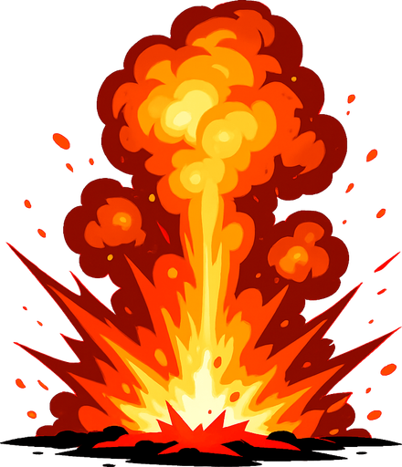 explosion realista.
In-Game asset.  2d.  High contrast.  No shadows