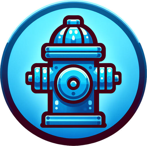 a blue hydrant round icon
Single Game Texture.  In-Game asset.  2d.  High contrast.  No shadows