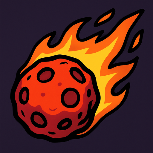 meteor.
In-Game asset.  2d.  High contrast.  No shadows