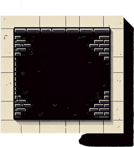 wall view from top-down, game asset videogame, black color, simple.
Single Game Texture. In-Game asset. 2d. Blank background. High contrast. No shadows. worn out sticker. 90's style. vintage. simple. top-down view. poster. sticker