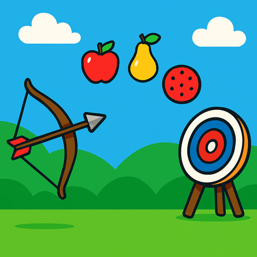 Fondo para un juego de fruit archer.
In-Game asset.  2d.  High contrast.  No shadows