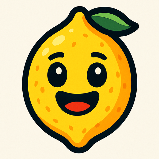 Lemon with face.
In-Game asset.  2d.  High contrast.  No shadows