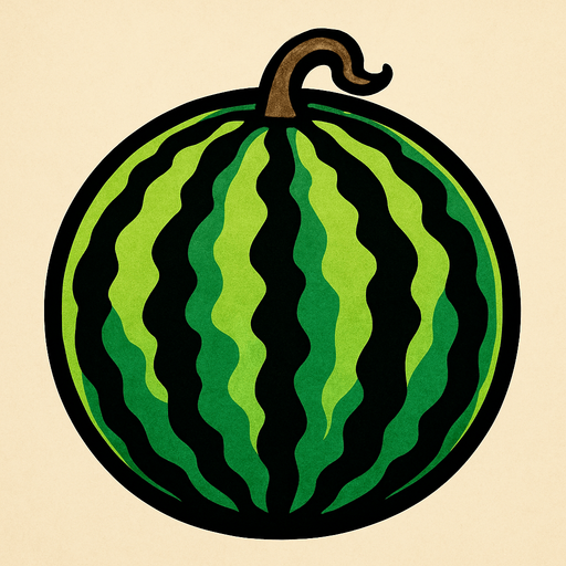 A watermelon.
In-Game asset.  2d.  High contrast.  No shadows