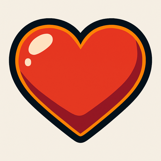 Heart.
In-Game asset.  2d.  High contrast.  No shadows