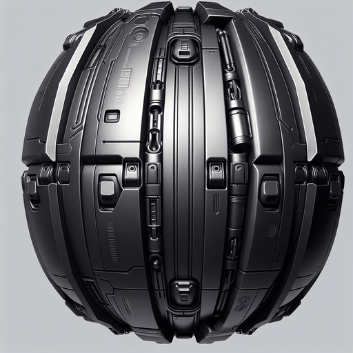 2d Ağır, metalik bir kapsül. Yüzeyi mat siyah, aerodinamik hatlara sahip. Üzerinde belirgin açılma mekanizmaları ve iniş takımlarını andıran çıkıntılar var. Etrafında hafif bir uğultu ve titreşim hissediliyor. İçinde ne olduğu bilinmiyor, ancak tehlikeli bir şey taşıdığı kesin..
Single Game Texture.  In-Game asset.  2d.  Blank background.  High contrast.  No shadows