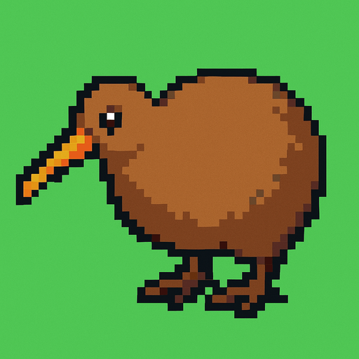 Make me a 2d pixel 🥝 kiwi.
In-Game asset.  2d.  High contrast.  No shadows