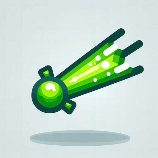 green cartoon laser.
Single Game Texture. In-Game asset. 2d. Blank background. High contrast. No shadows.