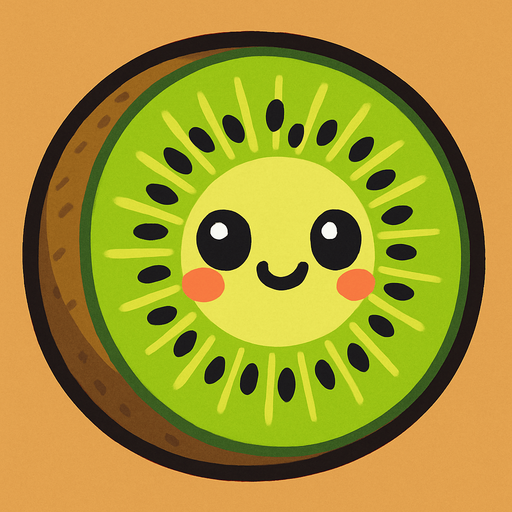 Kiwi with cute face.
In-Game asset.  2d.  High contrast.  No shadows