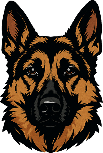 German Shepard face. realistic
In-Game asset.  2d.  High contrast.  No shadows