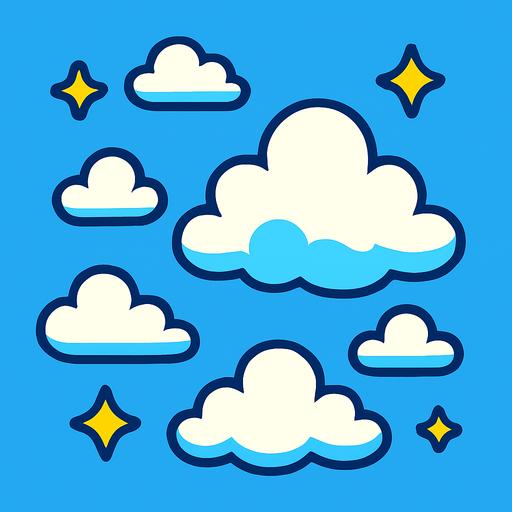 gökyüzü.
In-Game asset.  2d.  High contrast.  No shadows