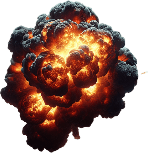 a top view of a TNT explosion fire Background image. High contrast. No shadows.
