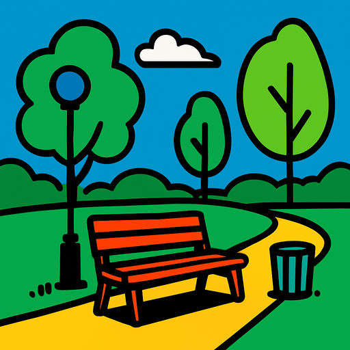 park.
In-Game asset.  2d.  High contrast.  No shadows