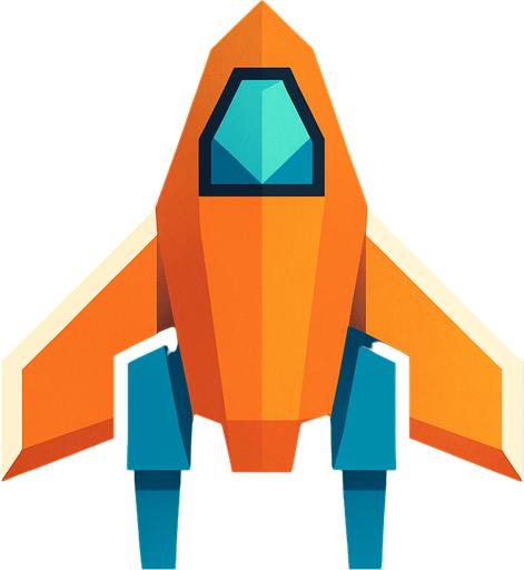 give me a low polly spaceship.
In-Game asset.  2d.  High contrast.  No shadows