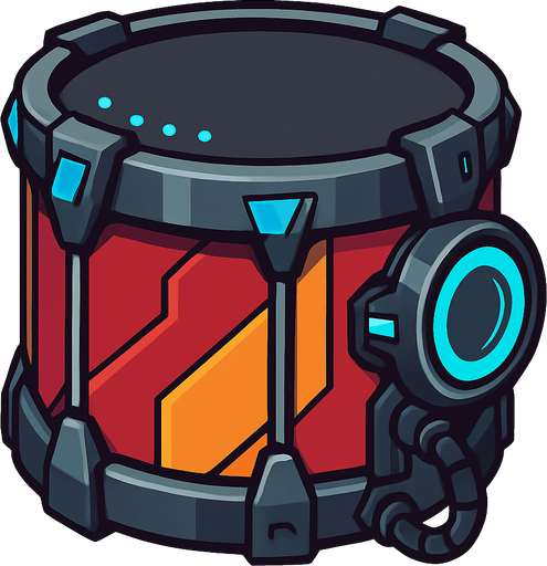 Tambor evolucionado.
In-Game asset.  2d.  High contrast.  No shadows