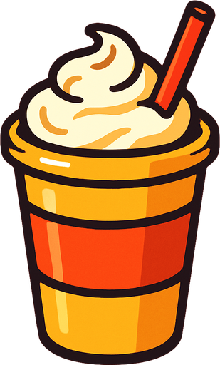 a fast food milkshake.
In-Game asset.  2d.  High contrast.  No shadows