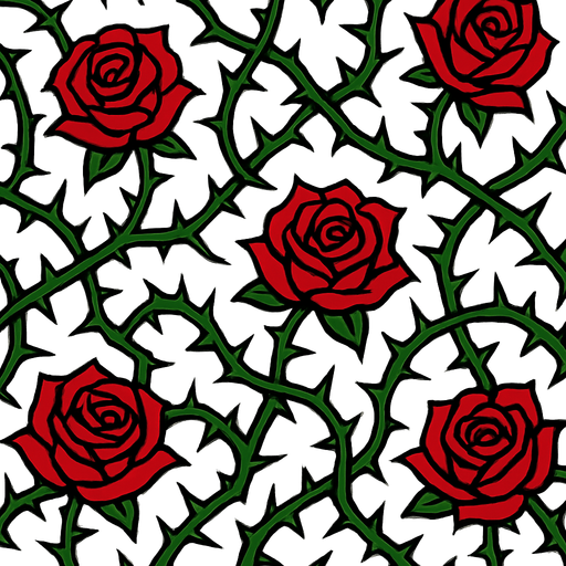 Fond d'écran roses epineuses.
In-Game asset.  2d.  High contrast.  No shadows