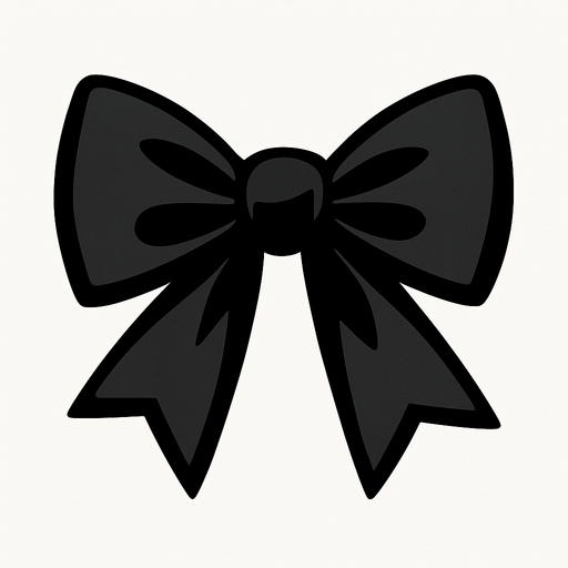 moño negro elegante 2d.
In-Game asset.  2d.  High contrast.  No shadows