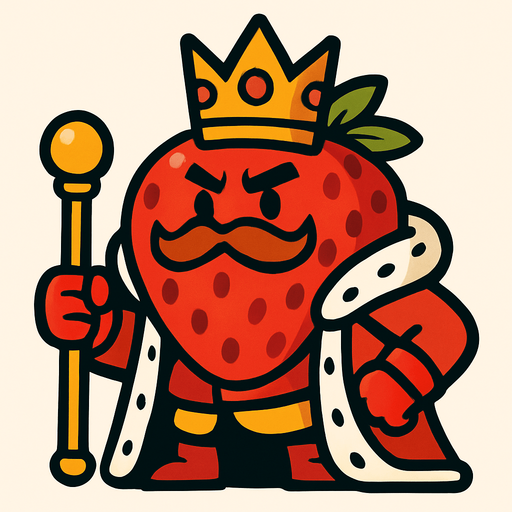Furit King!.
In-Game asset.  2d.  High contrast.  No shadows