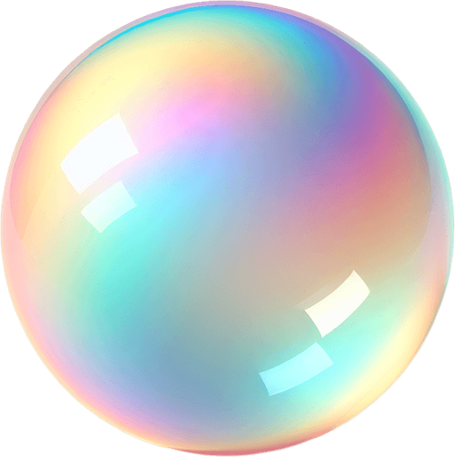 Большой прозрачный радужный пузырь. пастельные цвета
Single Game Texture.  In-Game asset.  2d.  Blank background.  High contrast.  No shadows