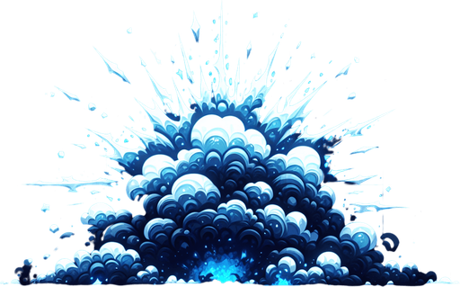 blue thunder explosion.
Single Game Texture.  In-Game asset.  2d.  Blank background.  High contrast.  No shadows