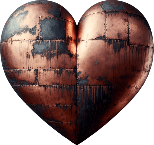 a big used copper heart