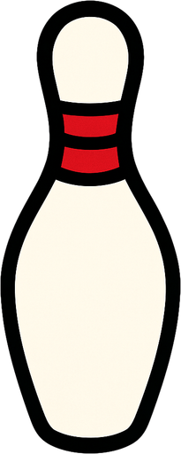 Bowling pin.
In-Game asset.  2d.  High contrast.  No shadows