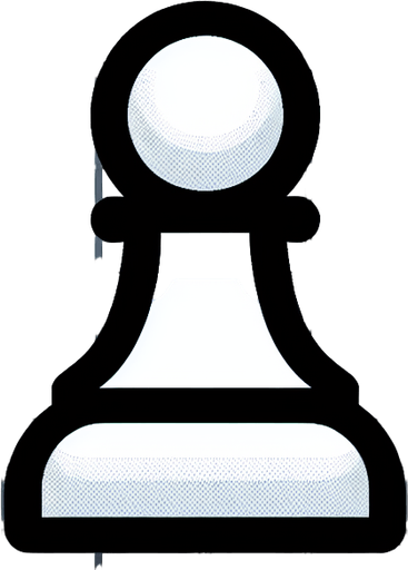 White pawn.
Single Game Texture.  In-Game asset.  2d.  Blank background.  High contrast.  No shadows