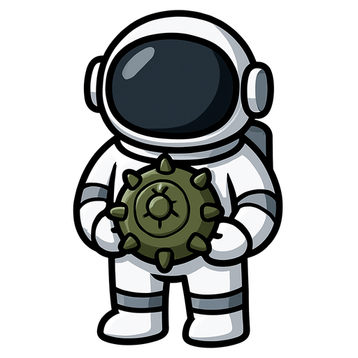 Just the space suit from this image with a land mine in the center of it.