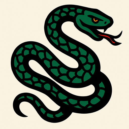 Serpent.
In-Game asset.  2d.  High contrast.  No shadows
